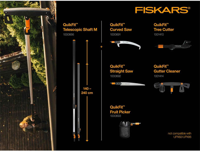 Trzonek teleskopowy QuikFit Fiskars 140–240 cm